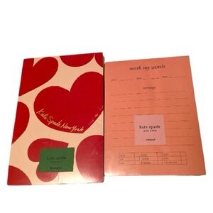 Kate Spade Red Sweet Hearts Notepad and Mark My Words Notepad Set